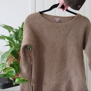 tan wool crewneck sweater